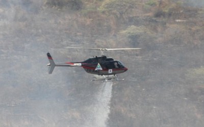 Aeronaves se suman al combate de incendios en Chiapas