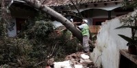 Fuertes vientos devastan centro histórico de San Cristóbal de las Casas