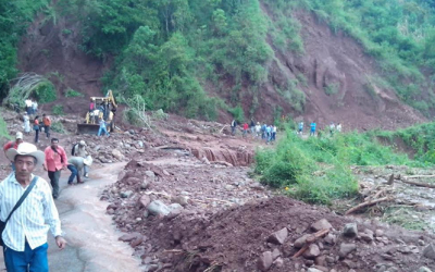 Se registran derrumbes por lluvias al norte de Chiapas