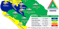Frente frío 7 propiciará lluvias en Chiapas