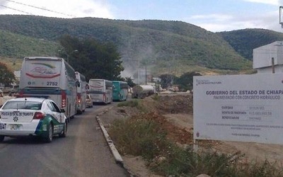 Llega caravana de Ayotzinapa a Chiapas